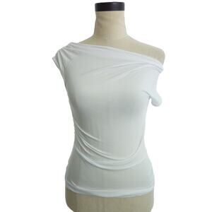 NWT Babaton Gallery Top Drapey Jersey Off Shoulder Size SP